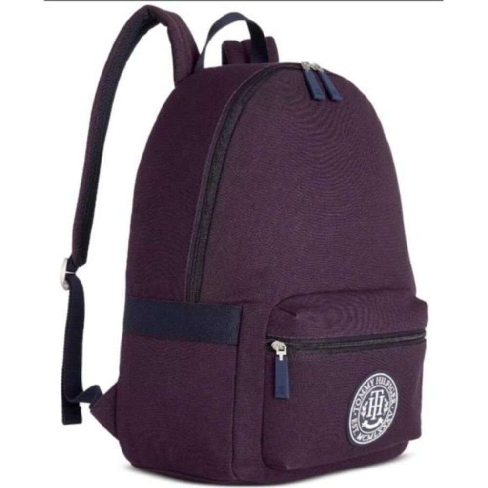 Tommy Hilfiger Sean Canvas Logo Graphic Backpack Navy NWT